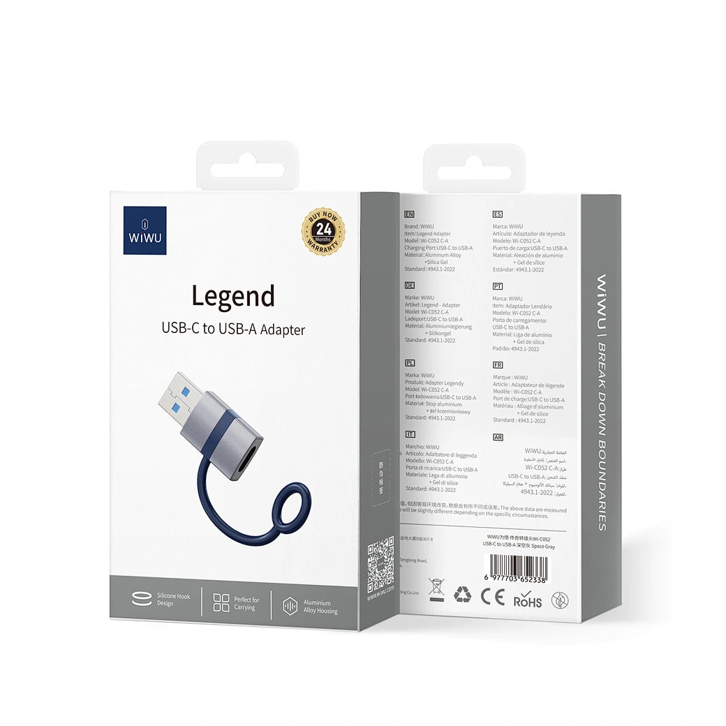 Adaptateur USB-C vers USB-A WiWU Wi-C052 – Charge rapide PD compact | Meilleur prix Maroc | Connecto.ma